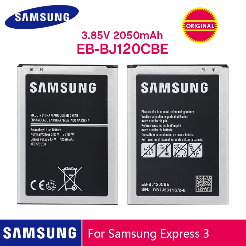 Оригинальная Аккумуляторная батарея SAMSUNG Φ 2050 мАч для Samsung Galaxy J1 2016 версия J120 J120F