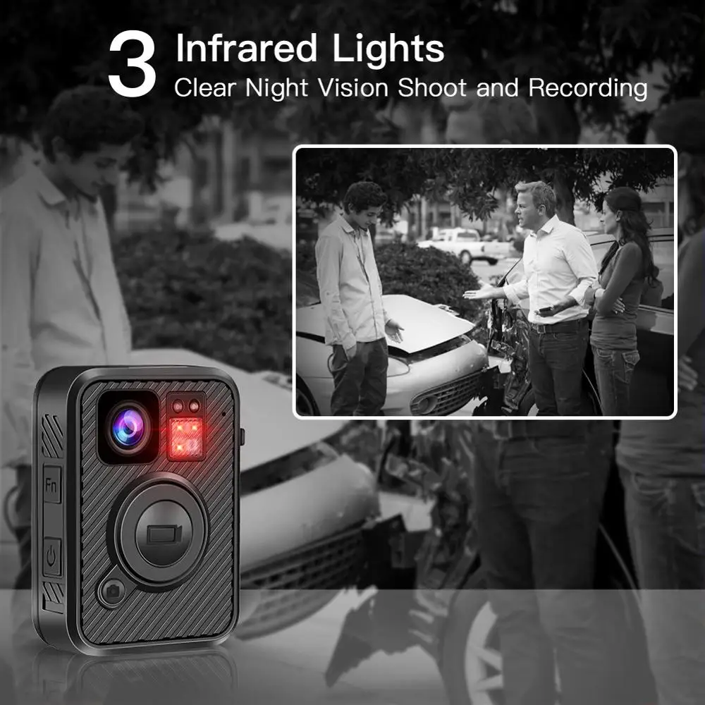 Boblov Mini Camera F1 64GB Body Worn Cam WIFI GPS For Law Enforcement 10H Recording Night Vision DVR Recorder Camera Police