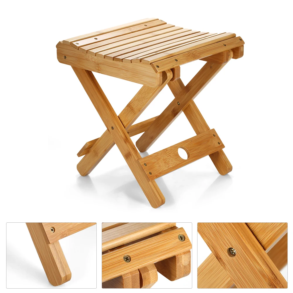 

Natural Bamboo Folding Chair Folding Stool Mini Portable Collapsible Chair Folded Seat Small Seat Skip Away Chair