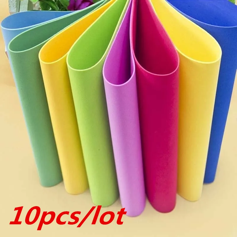 10 hojas de papel grueso Multicolor de espuma EVA A4 para niños, manualidades hechas a mano, artesanía a mano, tarjetas y tarjetas