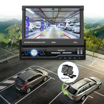 

9702 Car Radio 7" 1Din Manual Retractable Touched Screen Stereo MP5 Player Android 8.1 GPS FM WiFi Bluetooth Multimedia Player
