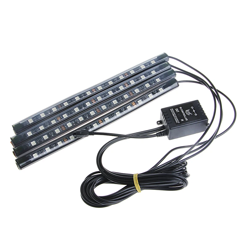 12SMD интерьер автомобиля пол RGB светодиодные ленты свет лампы комплект с дистанционное управление музыкой LX9C