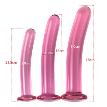 Pink Smooth Glass Anal Dildo Man/Woman Sex Toys Can Strapon Long Dildo Anal Dilator Masturbator G Spot Buttplug Dildo Massager. 6