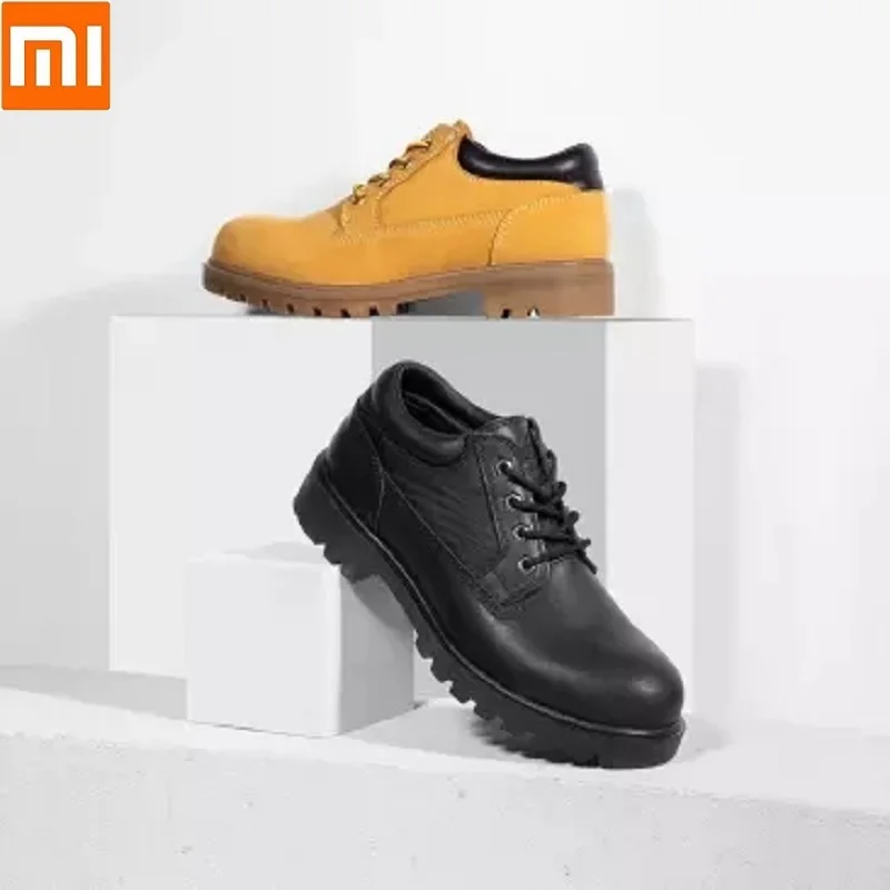  Xiaomi QIMIAN Men First layer cowhide Military style Tooling shoes Comfortable Non-slip outsole Slo