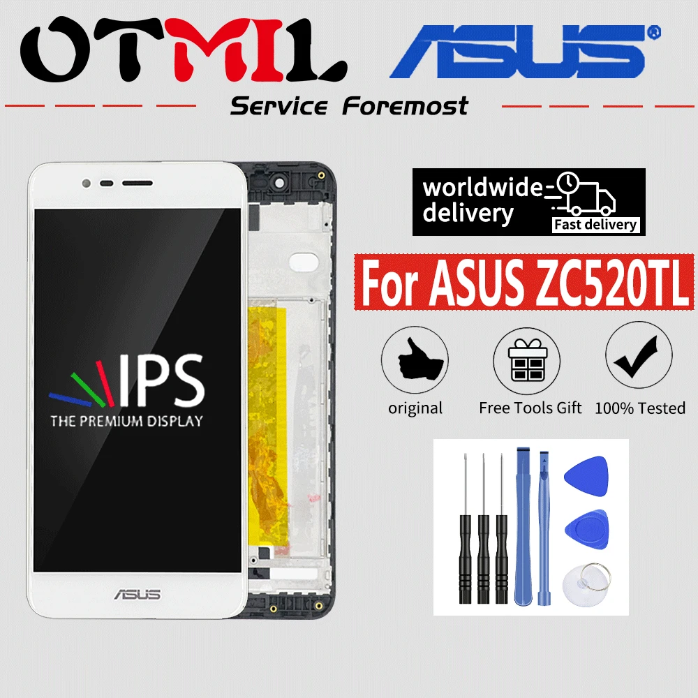 

OTMIL Original 5.2"Display For ASUS Zenfone3 Max ZC520TL LCD Display Touch Screen +Frame Digitizer For ASUS Zenfone3 MAX X008D
