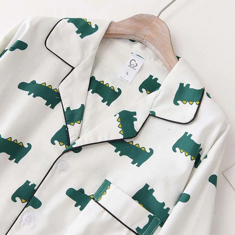 Mens Spring Autumn Cotton Pajamas Set