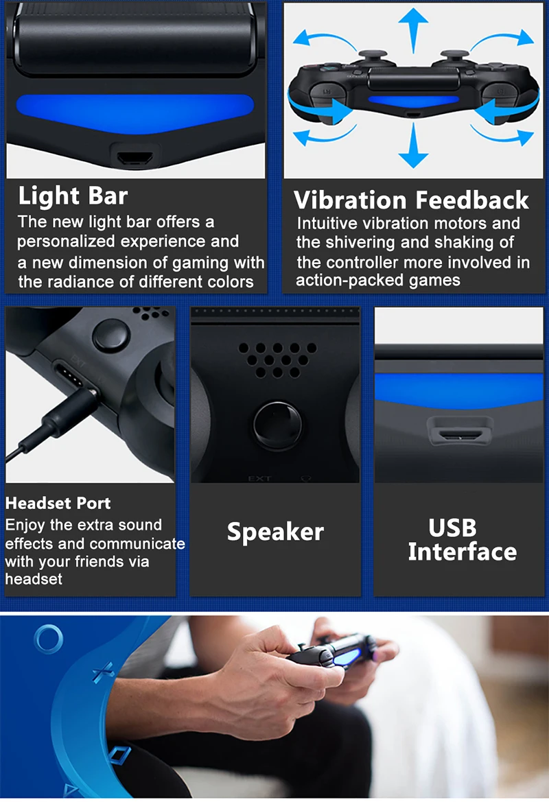 WUIYBN Bluetooth PS4 Геймпад Джойстик для Dualshock 4 контроллер беспроводной SONY playstation 4 PC паровой