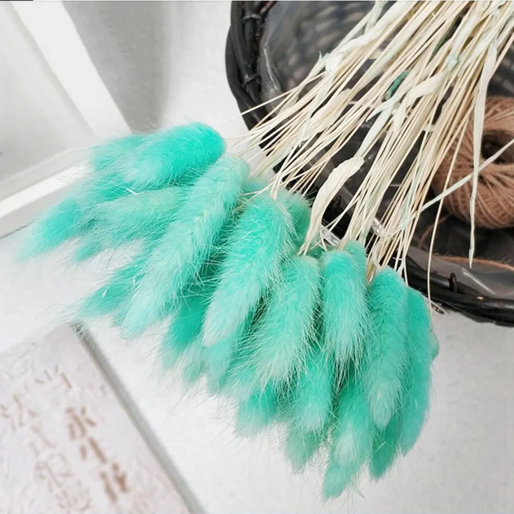 Tiffany blue 30 шт. lagunus Ovatus Искусственные цветы Натуральные сушеные цветы Букет DIY Свадебные Рождественские украшения для дома Кролик хвост трава - Цвет: Tiffany blue