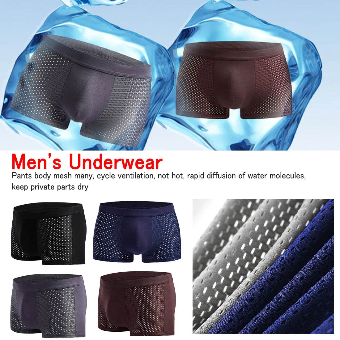 

4pcs Men Underwear Boxers Men Boxer Underwear Boxer short Panties Man Boxeur Homme Underpants Calzoncillos Bamboo Fiber Shorts