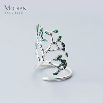 

Modian Hyperbole Plant Finger Ring for Women Real 925 Sterling Silver Tree Branch Leaves Adjustable Ring Fine Jewelry 2020 New