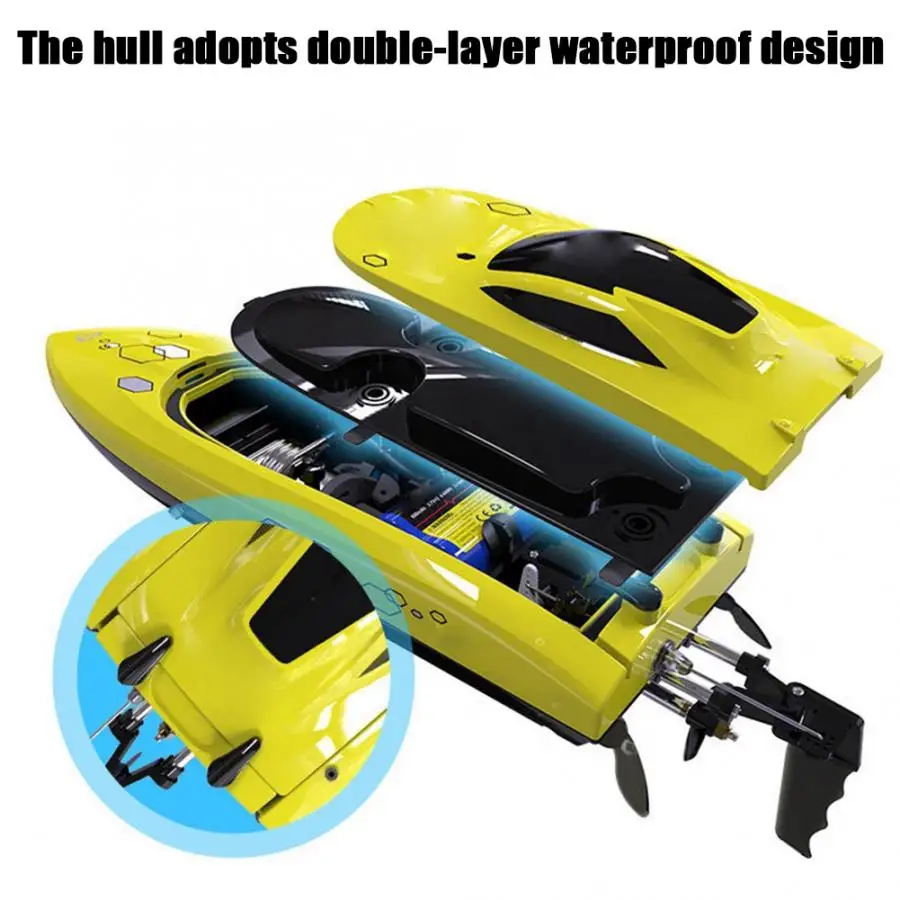 RC Speedboat For UDI 904 2.0 High Speed RC Boat Double-Layer Waterproof 2.4G Racing Speedboat Model Toy Gift for Kids Boy