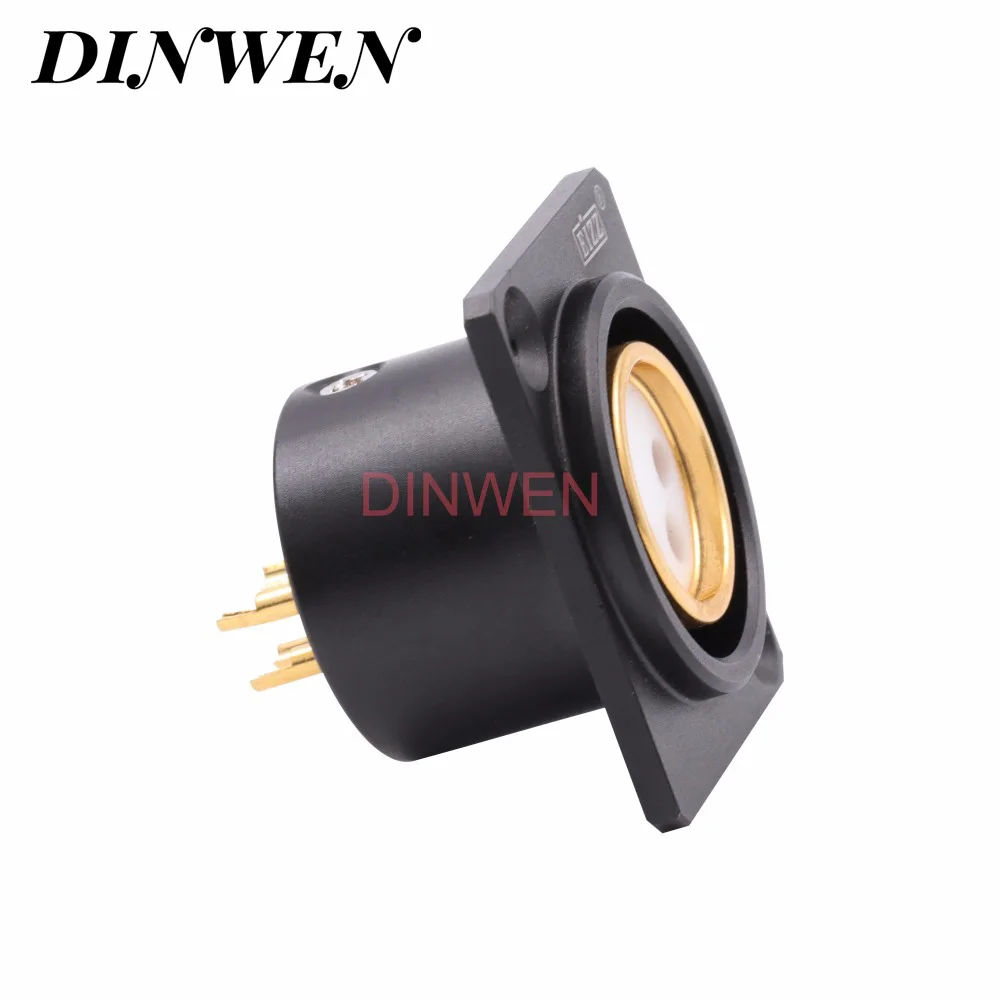 EIZZ 4pin Female XLR Plug Connector Socket Jack Hifi Audio Headphone AMP DIY 24K gold plated Copper pins PTFE Insulator 1PC