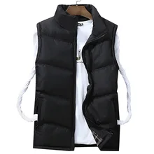 Осень и зима стиль большой размер мужской жилет со стоячим воротником корейский стиль тренд без рукавов теплое пальто мужской повседневный мужской V