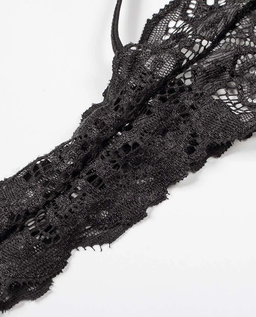 SEBOWEL Sexy Women's Black Rose Appliques Sheer Lace Teddies Bodysuits