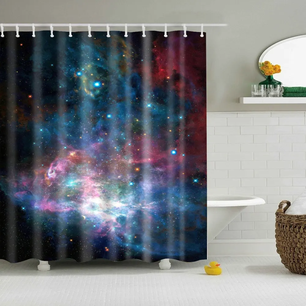 Занавеска для душа Dafield со звездами космосом галактикой внешней Туманностью