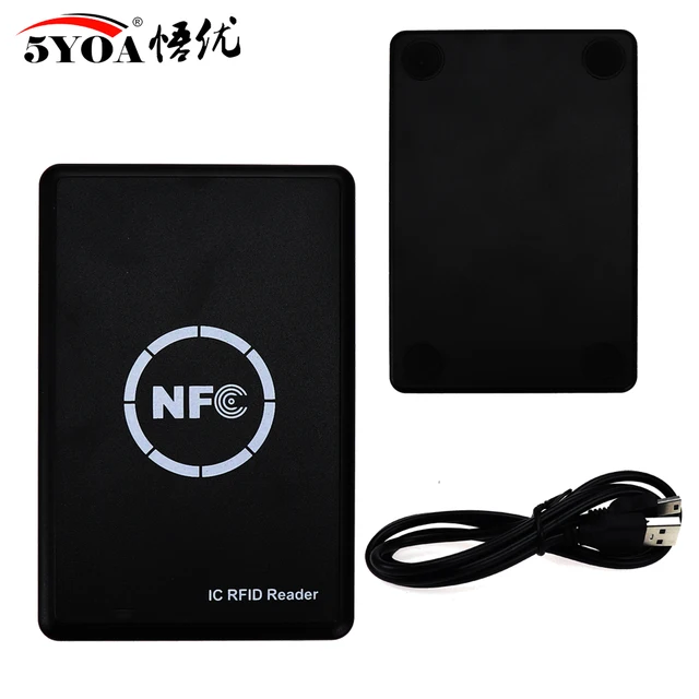 5YOA NFC Smart Card Reader Writer RFID Copier Duplicator 13.56MHz USB Programmer Key fobs Card IC UID S50 MF ISO14443A Tag 5