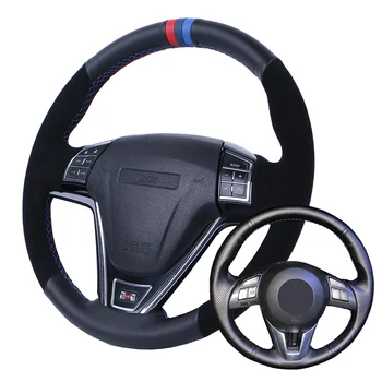 

Car Steering Wheel Cover Suede Leather For Mazda CX-5 CX5 Atenza 2014 New Mazda 3 CX-3 2016 Mazda 6/Custom Steering Wrap