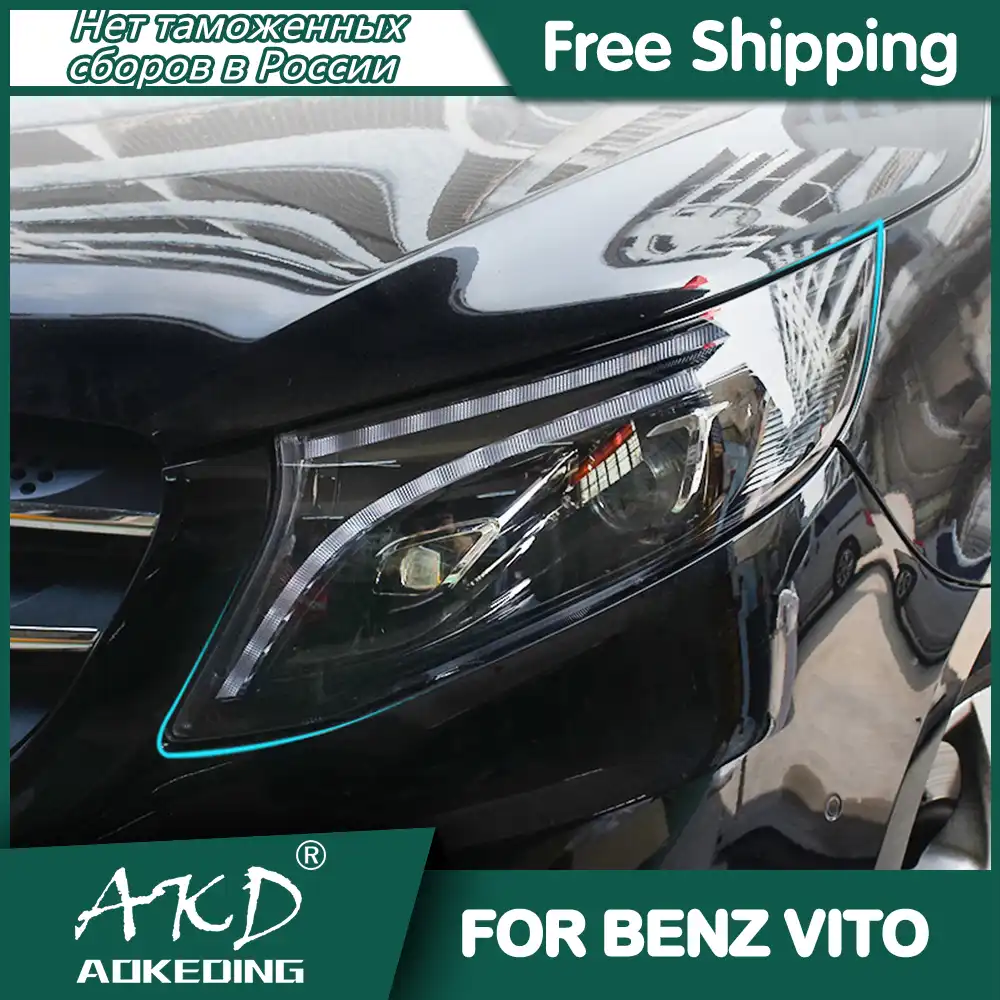 ヘッドライト車ベンツヴィト13 Drl Ledキセノン電球チューニング車のヘッドランプベンツv260 Ccessories カーライトの組み立て Aliexpress