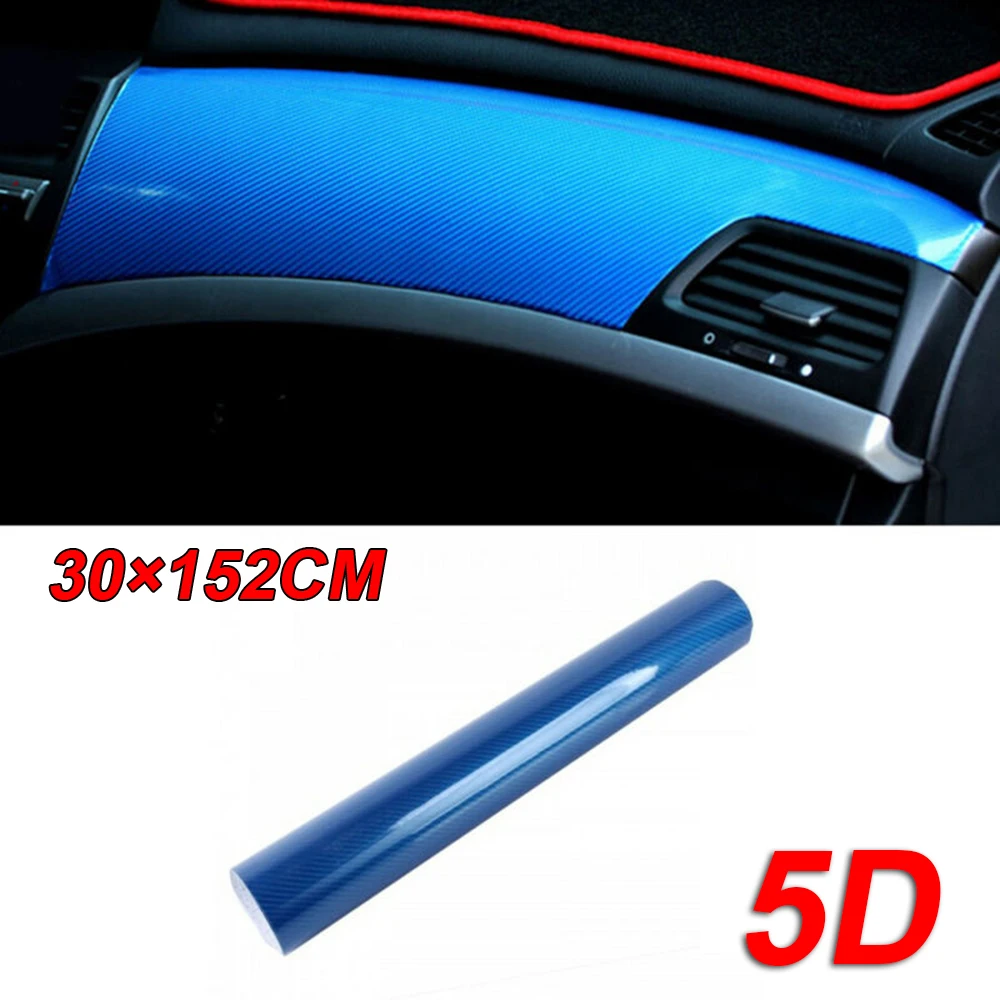 12x60 5D ультра Блестящая Глянцевая синяя виниловая пленка из углеродного волокна