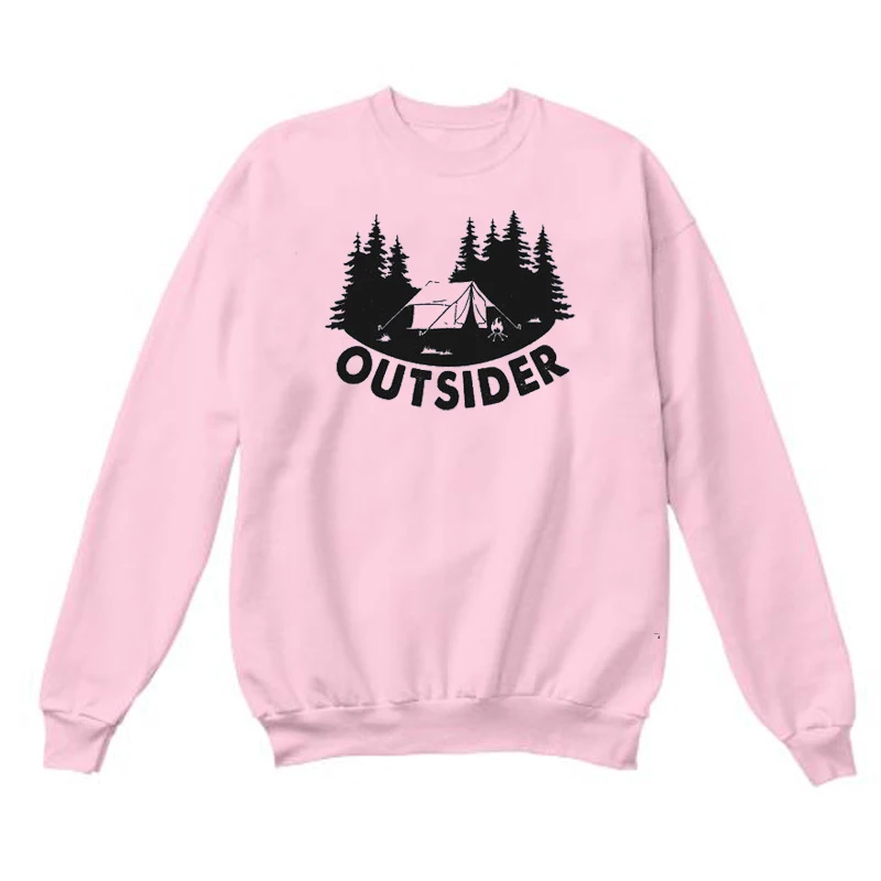 Pink-black txt Outsider забавные женские модные графические путешествия любовник гранж лозунг хлопок повседневный уличный стиль хипстер хлопковые Толстовки подарок Топы - Цвет: Pink-black txt