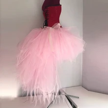 Модная розовая суровая юбка-пачка, высокая низкая, асимметричная, для женщин, для вечеринок, драпированная, Коктейльная, юбка-пачка, на заказ, Saia Faldas