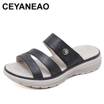 

CEYANEAO Women sandals contracted recreational style wedge MD teetering at the bottom of the good women's soft and comfortable
