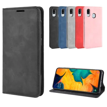 

50pcs/lot Automatic Magnetic Wallet Flip Phone Case For Samsung Galaxy A10 A20 A30 A40 A50 A70 A80 A90 TPU in inner Cover
