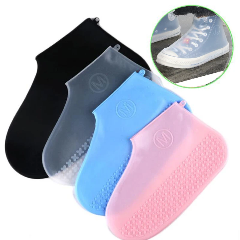 Thick non-slip bottom rain boots overshoes outdoor waterproof shoe cover silicone material reusable unisex protective | Обувь