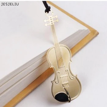 

3PCS Gold Plated Music Instruments Violin Book Reading Paper Metal Bookmark