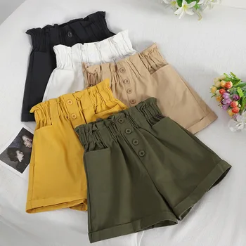 

2020 new Summer Stylish Fashion High Waist Short Shorts Women Ladies Button Casual Hot Shorts Womens Flower hot shorts