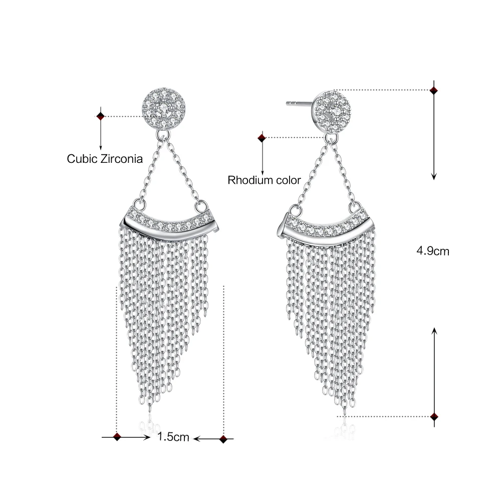 S925 sterling silver long chain earrings (1)