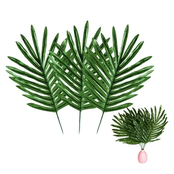 

Faux Tropical Palm Leaves Artificial Tropical Plant Leaves with Stems,Theme Party BBQ Decoration Supplies,30 Pcs