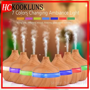 

USB Electric Aroma Air Diffuser Wood Ultrasonic Air Humidifier Essential Oil Aromatherapy Cool Mist Maker For Home