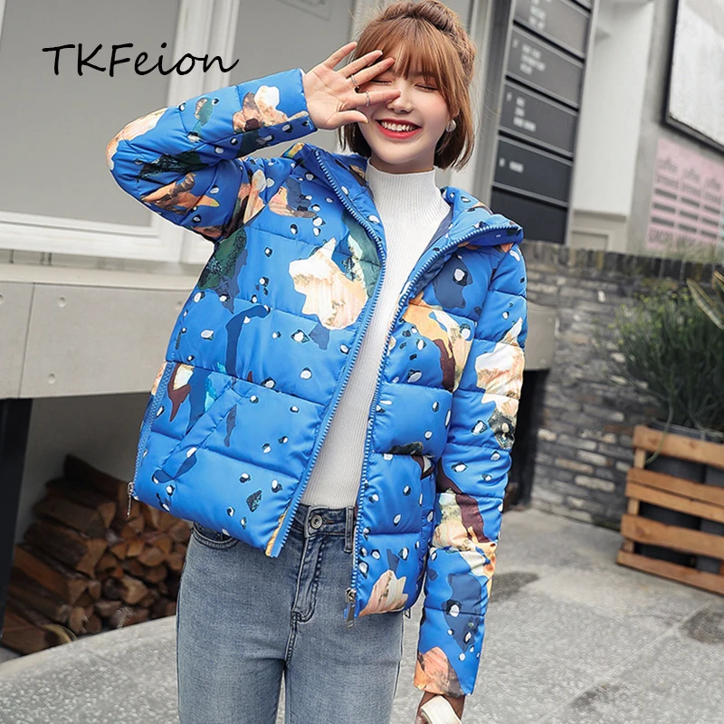 

Female Puffer Short Jackets Down Cotton-padded Parkas 2019 Autumn Ladies Bomber Hooded Coats Jackets Warm Winter Coat Women