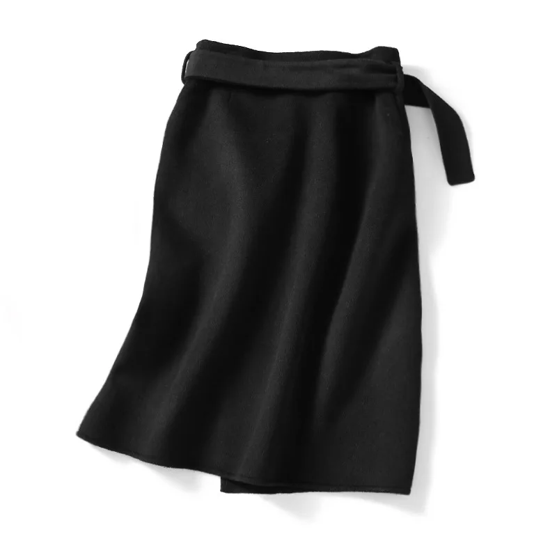 Mozuleva 2020 Handmade Double-Sided Wool Skirt 2020 New Woolen Skirt Skirt Skirt Autumn   Womens Dress Knee-Length Skirt