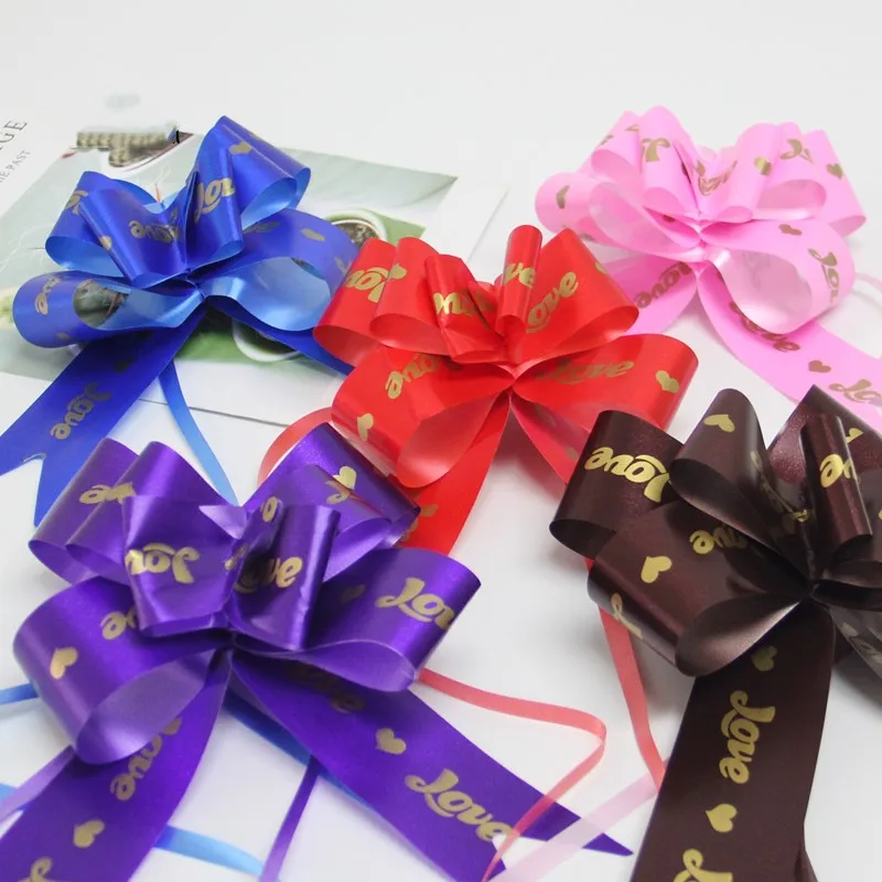4,5X73 см LOVE Pull Цветочные Ленточные принадлежности для свадьбы свадебные автомобильные цветочные корзины декоративные цветы подарочная упаковка - Цвет: Многоцветный
