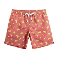 Pockets Banana Printing Mens Beach Shorts Waist belt Swimsuits Mens Running Sports Surffing Shorts Swimming Pants Plus Size 3XL 2