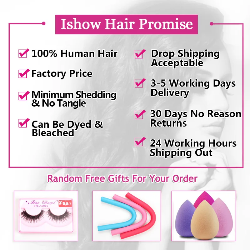 Ishow-Hair-13x4-Lace-Frontal-Brazilian-Water-Wave-Ear-to-Ear-Pre-Plucked-Frontal-Closure-With