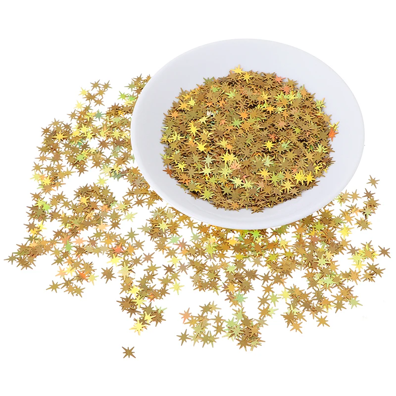 10g Ultrathin Star Nail Sequin Eco Friendly Glitter Laser Silver Paillette Art Wedding Decor Confetti Party Decorative Props - Цвет: gold
