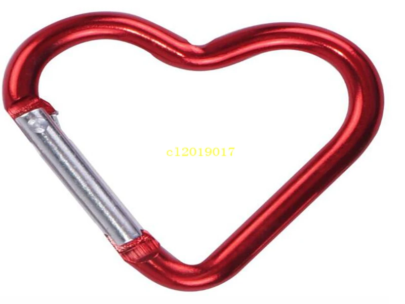 Wholesale Outdoor Ring Aluminum Heart Shaped KeyChain Hook Clip Climbing Camping Outdoor Carabiner