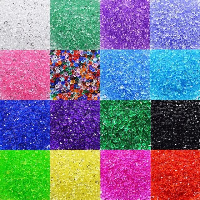 2000 confeti de diamantes de acrílico de 4,5mm, adornos de fiesta