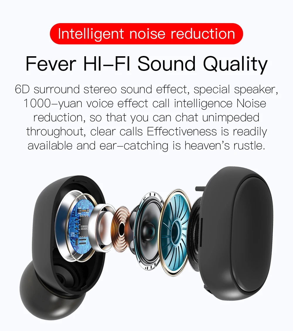 E6S TWS Bluetooth 5 0 Earphone Wireless Earbuds Noise Cancelling LED Display Handsfree Earbuds for Xiaomi Redmi Airdots A6S