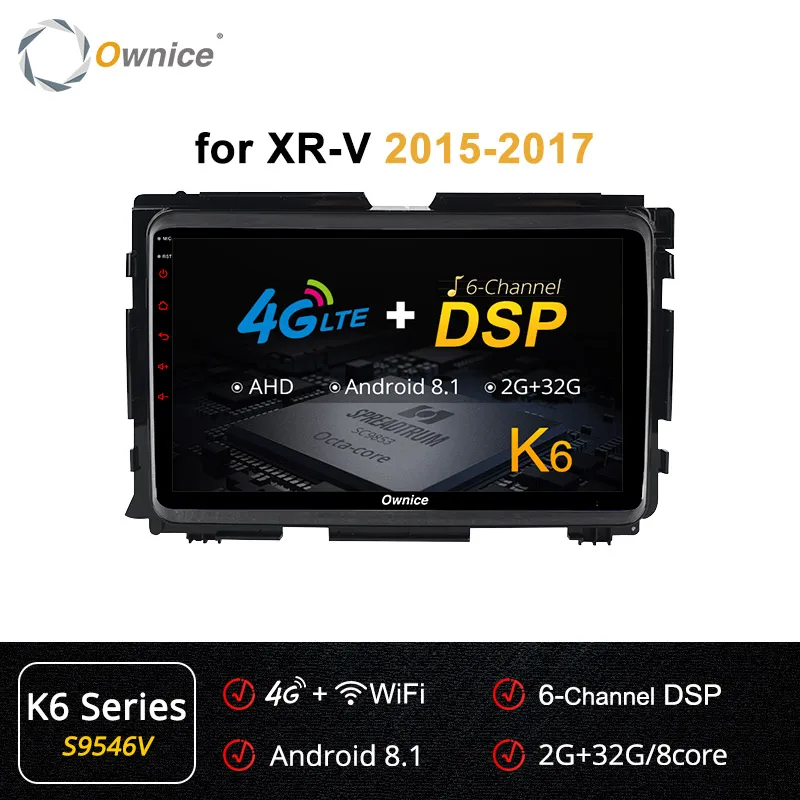 S9547 K6 Series Ownice K2 K3 K5 K6 Android 9,0 автомобильный радиоприемник автомобильный ПК аудио dvd-плеер gps навигация для XR-V 4G LTE 360 панорама DSP - Цвет: S9547 K6 Series