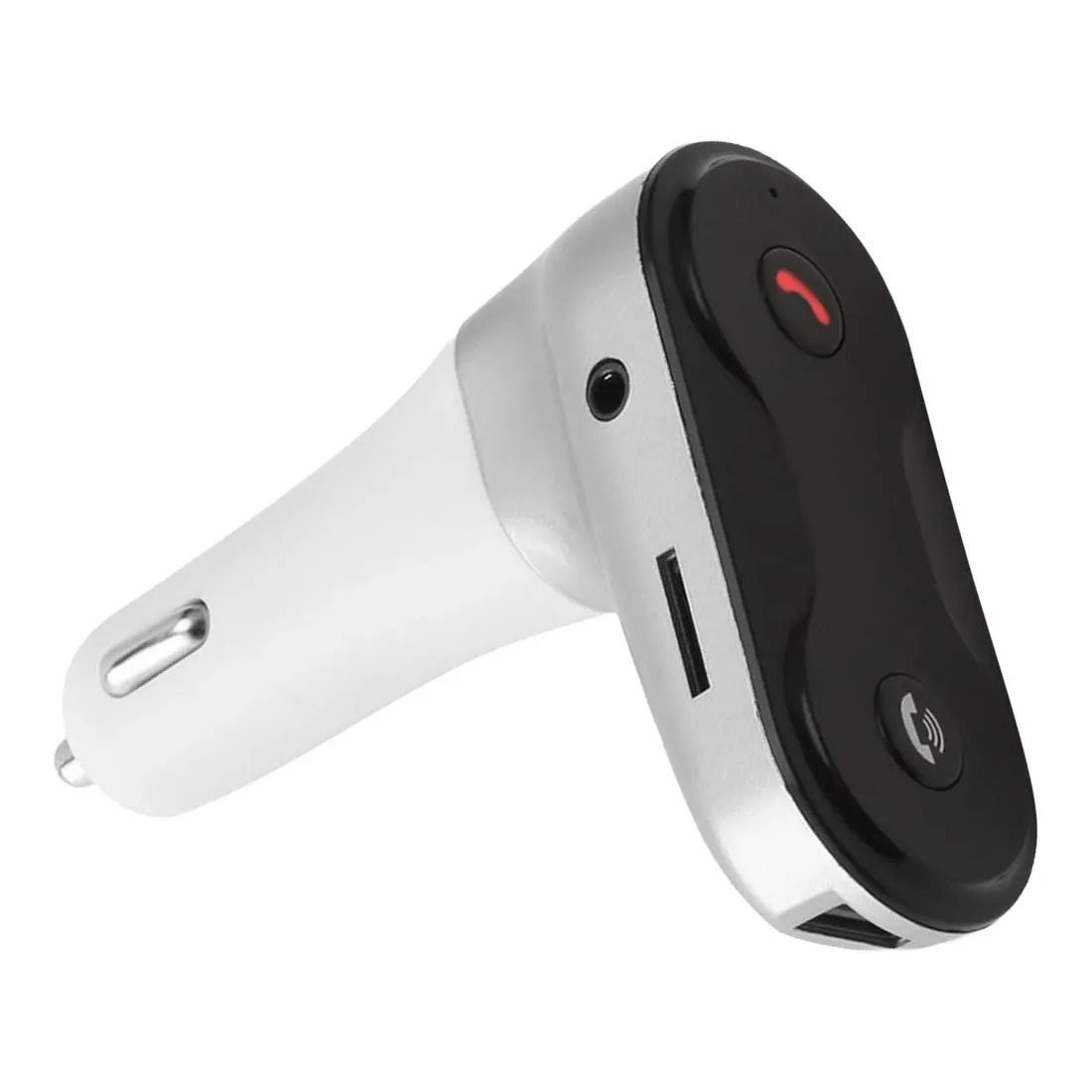 HandsFree беспроводной Bluetooth fm-передатчик Bluetooth автомобильный комплект C8 AUX Бесконтактный для музыки мини mp3-плеер мини mp3-плеер дизайн автомобиля - Название цвета: Серебристый