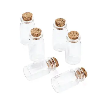 

Pandahall 10pcs 40x22mm Clear Glass Jar Wishing Bottles Vials with Cork, Bead Containers