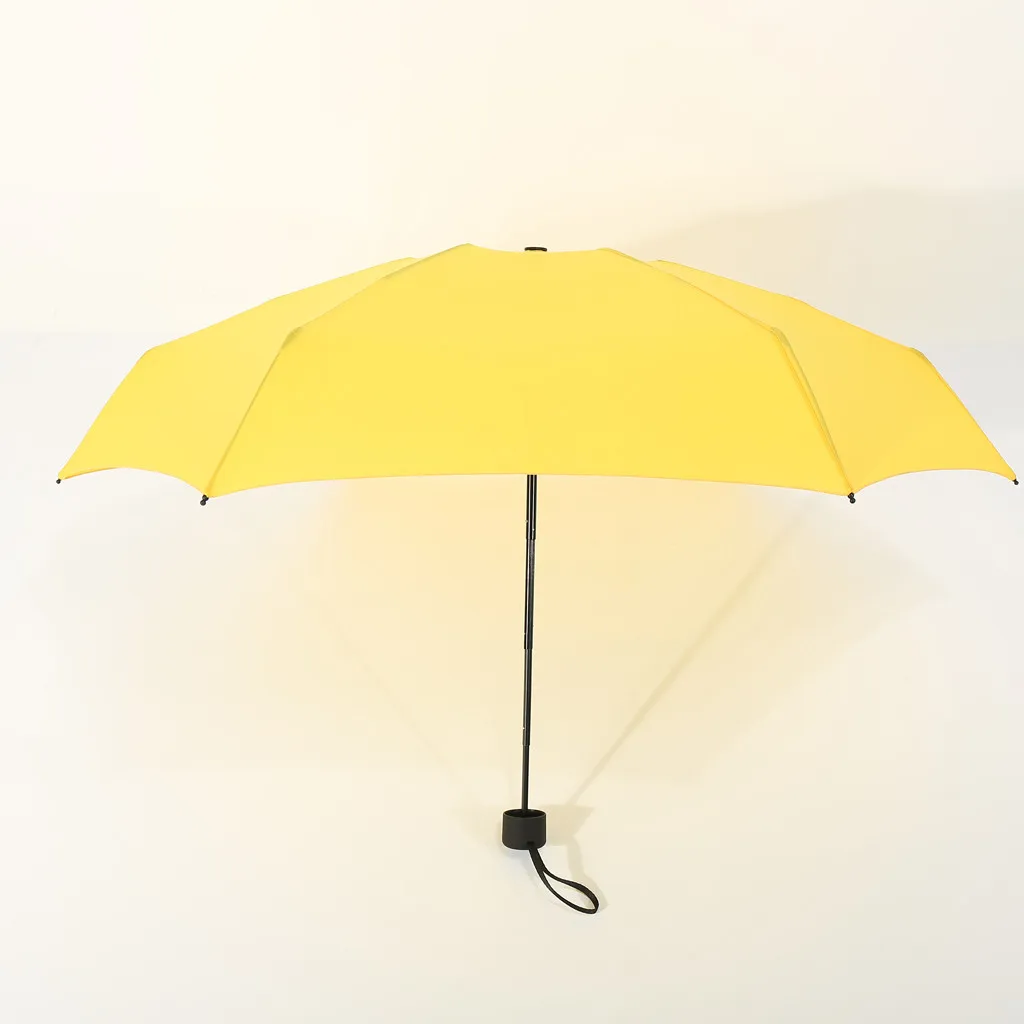 Yellow Мини-зонтик солнцезащитный 5 складной зонт автоматический анти-УФ Карманный Компактный Зонт от солнца и дождя ветрозащитный Parapluie W919 - Цвет: Yellow