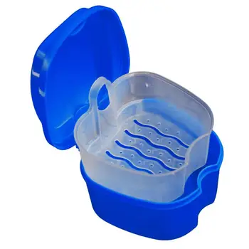 

Denture Storage Box Case Cleaning Dental False Teeth Mesh Organizer Container