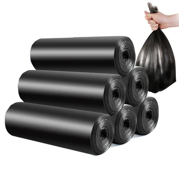 

100PCs Thick Garbage Bag Household Disposable Black Plastic Bag