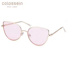 Женские солнцезащитные очки COLOSSEIN, женские поляризованные винтажные очки с оправой, розовые кошачьи солнцезащитные очки, женские солнцезащитные очки, солнцезащитные очки, UV400