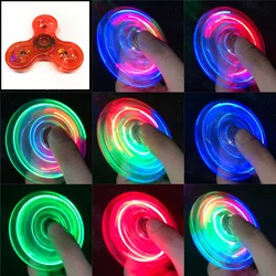 Luminous LED Glow-in-the-Dark Fidget Spinner - Stress Relief Toy (Red)